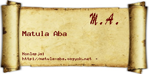 Matula Aba névjegykártya